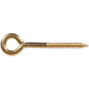 5/16 x 6 in. Brass Plated Lag Thread Screw Eye (10-Pack)