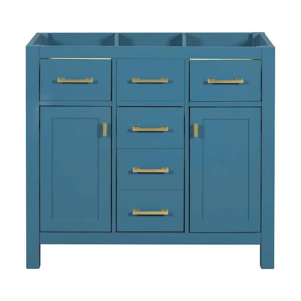 Unbranded 36 in. W x 18 in. D x 33 in. H Bath Vanity Cabinet without Top in Blue