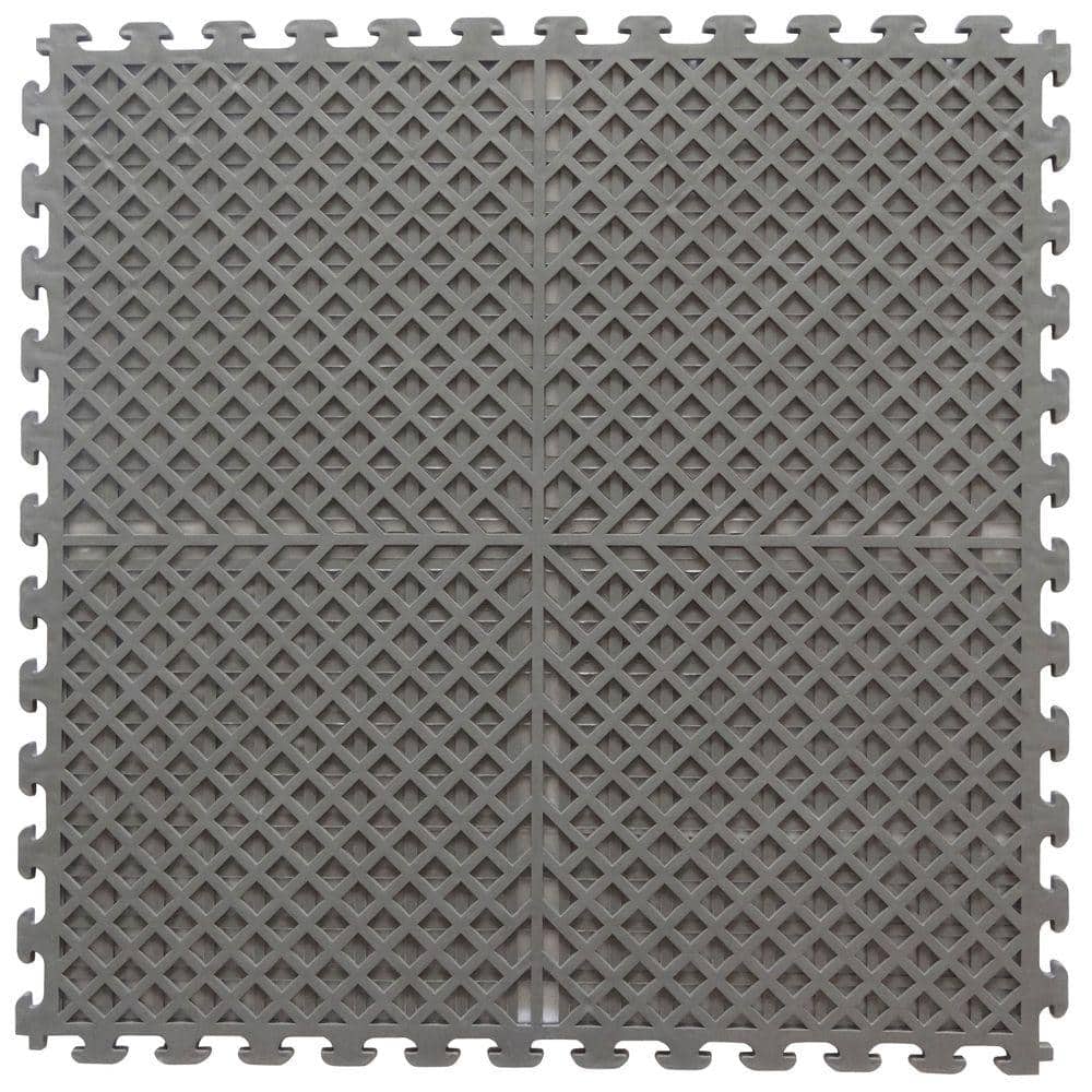 Tonchean Garage Drainage Floor Tile Non-Slip Floor Mats 3X 10, Pool Mat for Floor 0.22 Thick, Wet Area Rubber Floor Tile Commerc