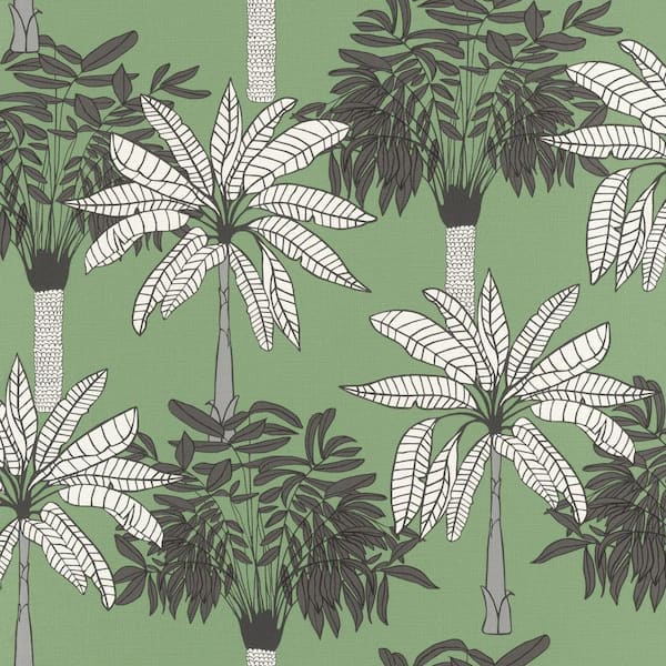 Walls Republic Bold Palms Wallpaper Olive Paper Strippable Roll (Covers 57 sq. ft.)