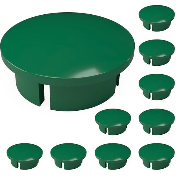 Formufit 1 in. Furniture Grade PVC Internal Dome Cap in Green (10-Pack)