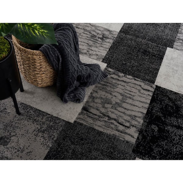 Montage Collection Modern Abstract Runner Area Rug (2x8 feet) Abstract - 2'3" x 8', Grey