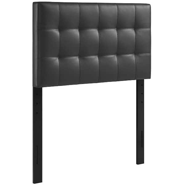 MODWAY Lily Black Twin Upholstered Vinyl Headboard