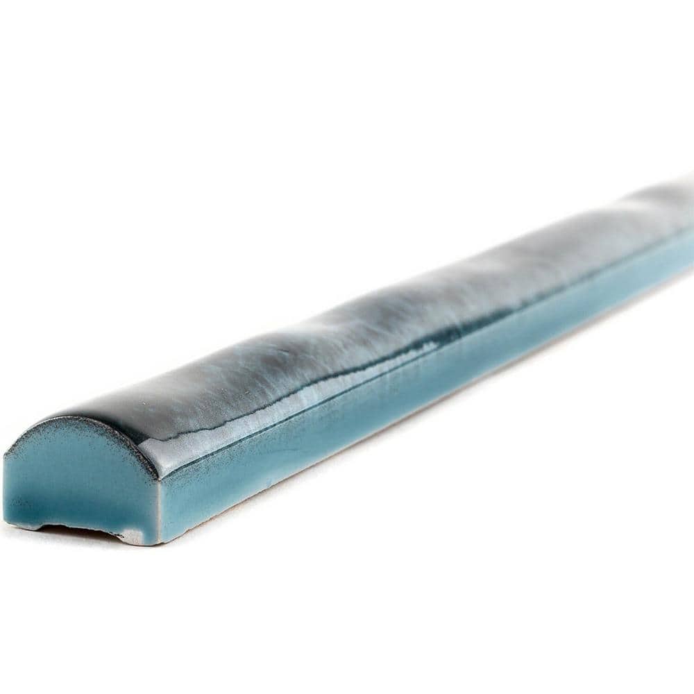Chateau Blue Ceramic Pencil Liner Tile Trim 1x12