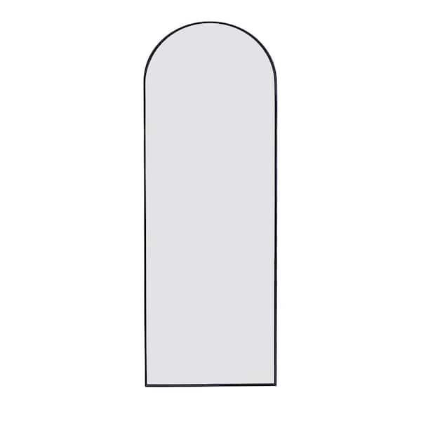 71 in. H x 23.6 in. W Modern Arched Shape Framed Black Standing Mirror Full Length Floor Mirror