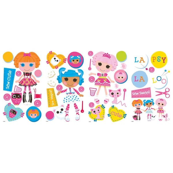 Unbranded 10 in.x 18 in. Lalaloopsy 44 -Piece Peel and Stick Wall Decals