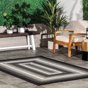 Sammy Braided Ombre Charcoal 4 ft. x 6 ft. Indoor/Outdoor Area Rug