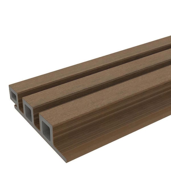 European Siding System 4.8 in. x 96 in. Composite Norwegian Board Siding in Peruvian Teak