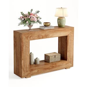 Turrella 47 in. Wood Color Rectangle MDF Console Table with Storage, Accent Table for Living Room, Entrance, Hallway