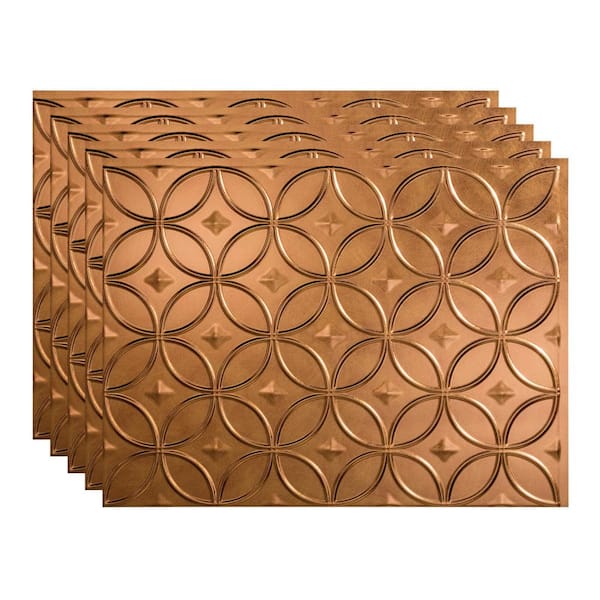 18.25 in. x 24.25 in. Rings Vinyl Backsplash Panel in Antique Bronze (5-Pack)