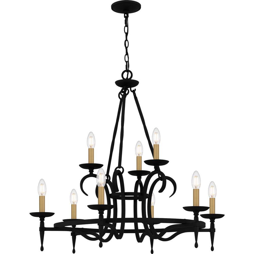 Octavia Black Iron 9-Light Candle Chandelier