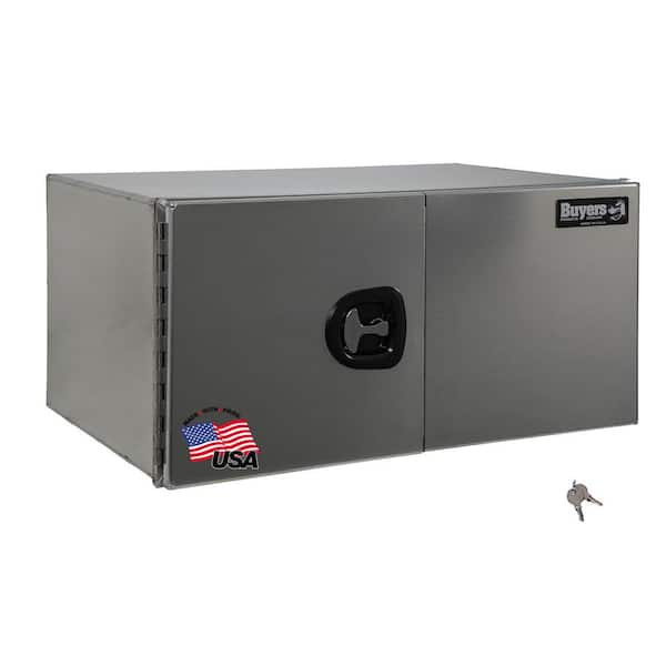 BUYERS PRODUCTS 24 in. x 24 in. x 60 in. XD Smooth Aluminum Underbody Truck Tool Box with Barn Door