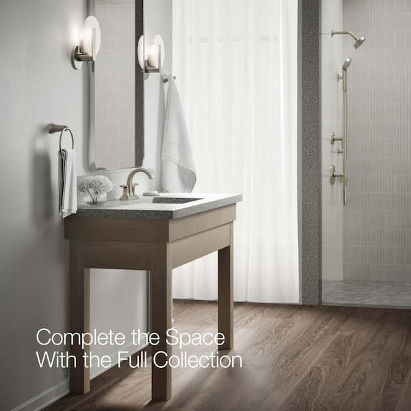 KOHLER Rubicon 4 in. Centerset Double Handle Bathroom Faucet in Vibrant Brushed Nickel