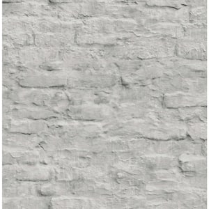 NEXT Contemporary Brick White Removable Non-Woven Paste the Wall Wallpaper