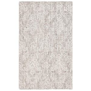 Ebony Gray/Ivory Doormat 3 ft. x 5 ft. Diamond Area Rug