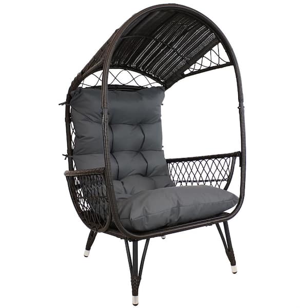 Sunnydaze Decor Shaded Comfort Basket Chair - Gray