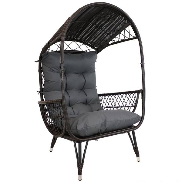 Sunnydaze Decor Shaded Comfort Basket Chair - Gray