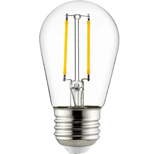 Sunlite 25-Watt Equivalent S14 Dimmable Edison Filament E26 Base String LED Light Bulb in Amber 2200K (6-Pack)