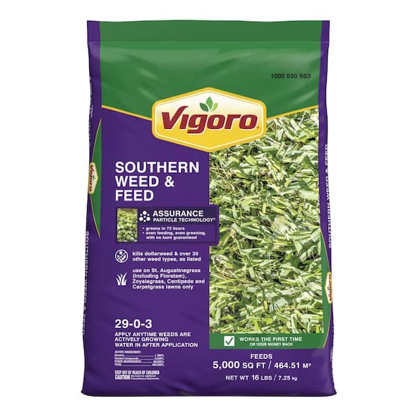 Vigoro 16 lbs. 5,000 sq. ft. Weed and Feed Weed Killer Plus Lawn Fertilizer for Southern Grass Types