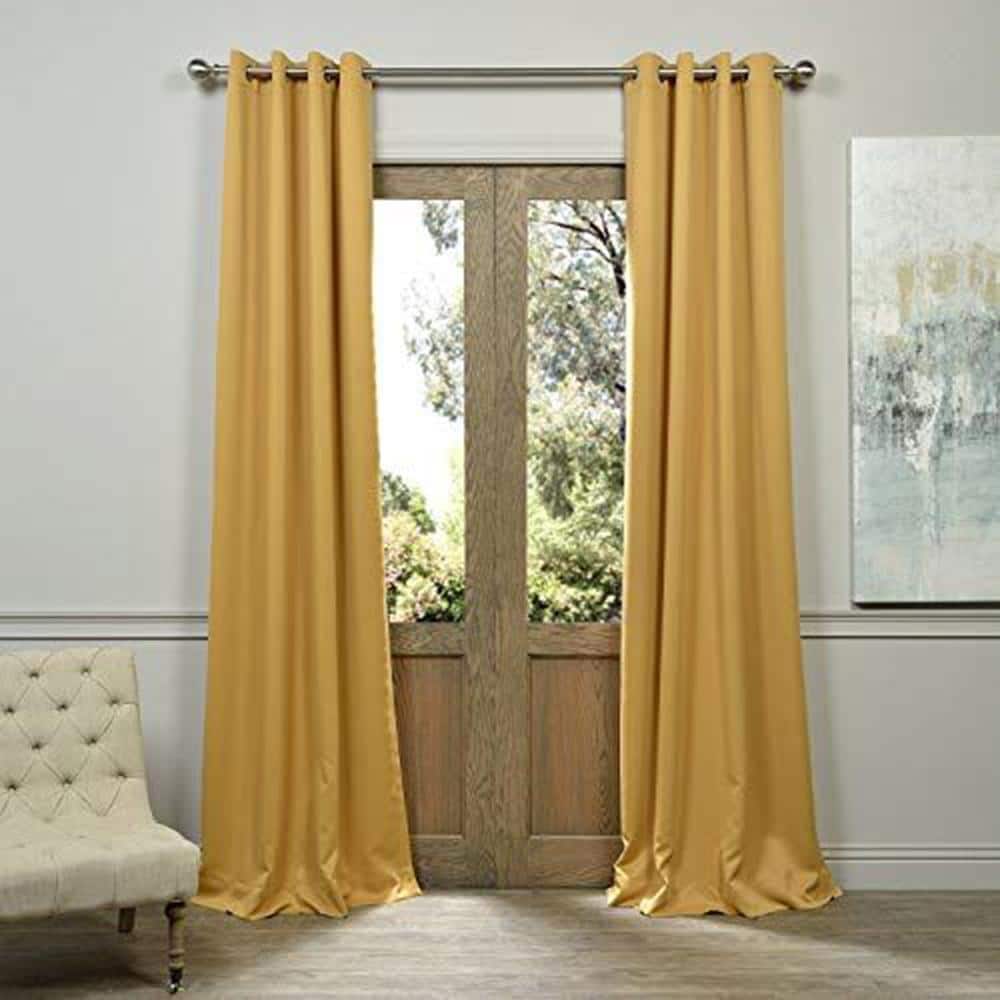 Marigold Velvet Blackout Grommet Window Panel, 50W x 84L