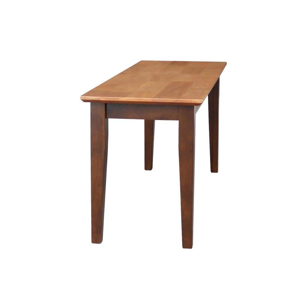 Cinnamon Espresso Solid Hardwood 39" Contemporary Bench