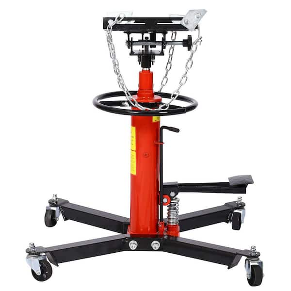 Red 1660lbs Transmission Jacks, Hydraulic Transmission Jack 2 Stage Hydraulic w/ 360° for car lift 0.75 Ton