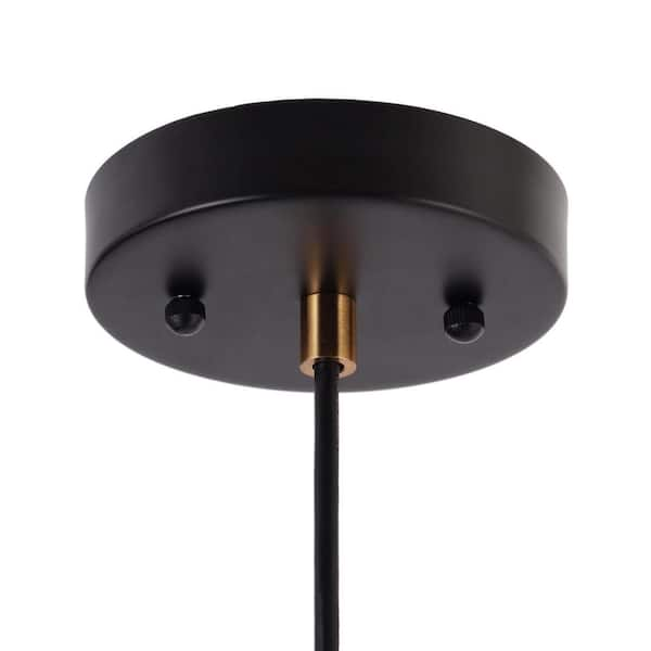 LNC Modern 60-Watt 1-Light Black and Brass Mini Island Pendant