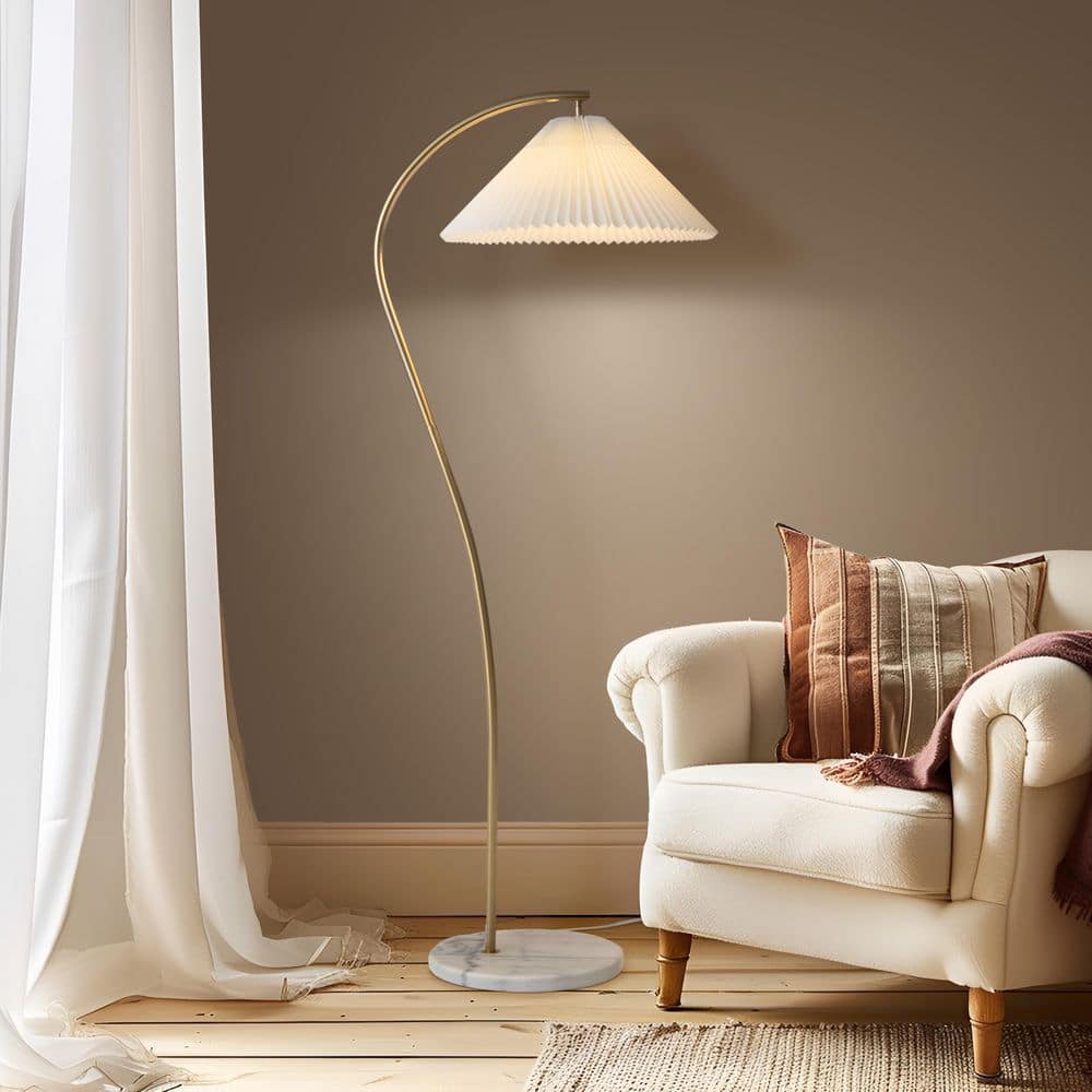 Brightech Athena 62.6 in. LED Vintage Antiqued Brass Gold