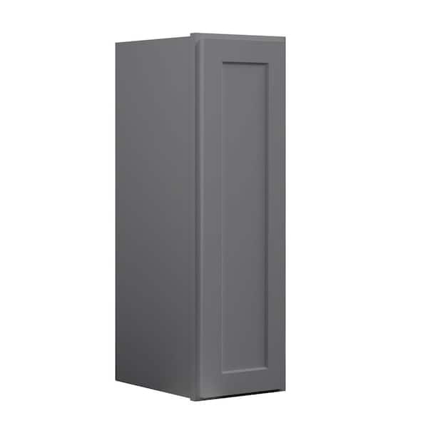 9 in. W x 12 in D x 42 in. H in. Shaker Grey Plywood Ready to Assemble Kitchen Wall Cabinet with Doors and Shelves