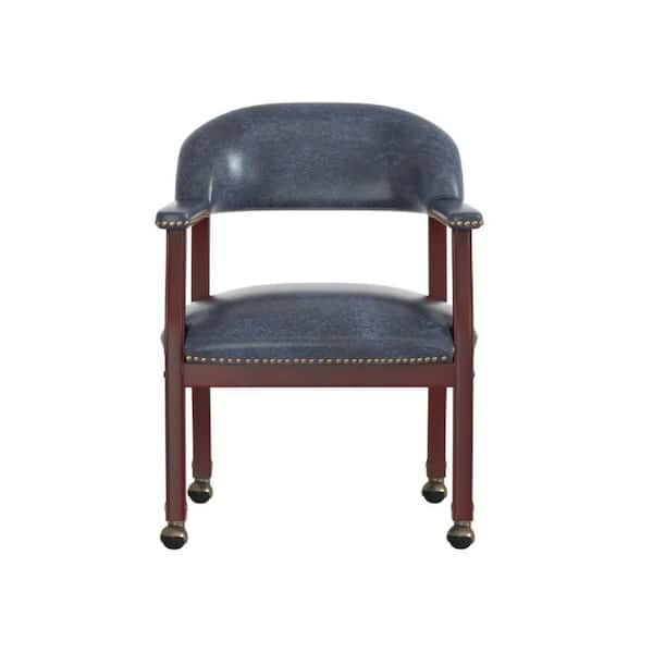 Benjara Anna Vinyl Upholstered Ergonomic Office Guest Chair in