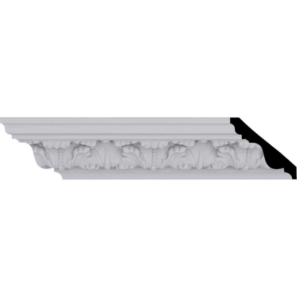 White Polyurethane Acanthus Crown Moulding 3-1/4"H x 12"L