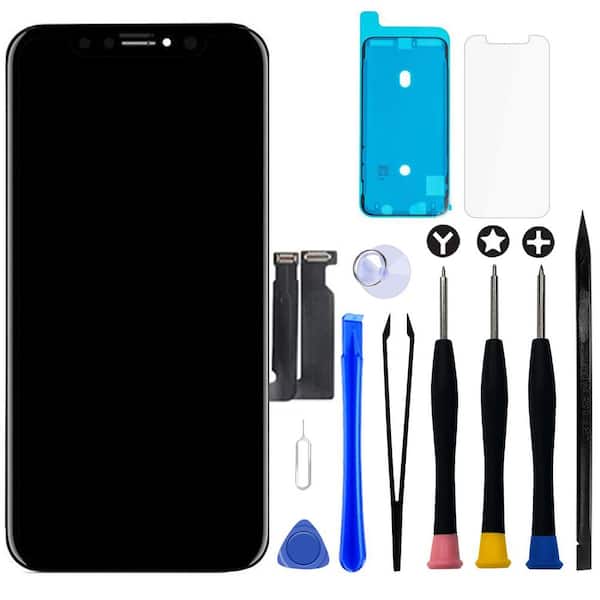 iPhone XR LCD Screen Replacement, 6.1 in. 3D Touch Display Digitizer with Frame, Repair Tools, Adhesive & Tempered Glass