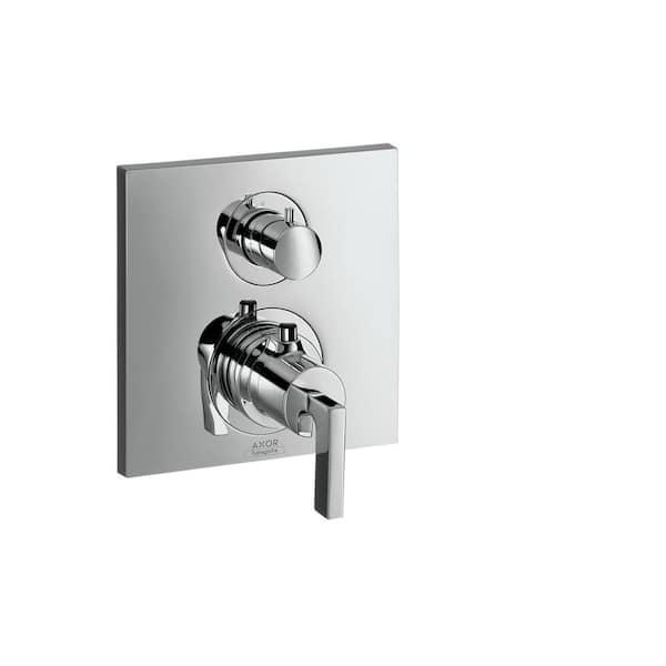 Hansgrohe Axor Citterio 2-Handle Thermostatic Valve Trim Kit with Volume Control and Diverter in Chrome (Valve Not Included)