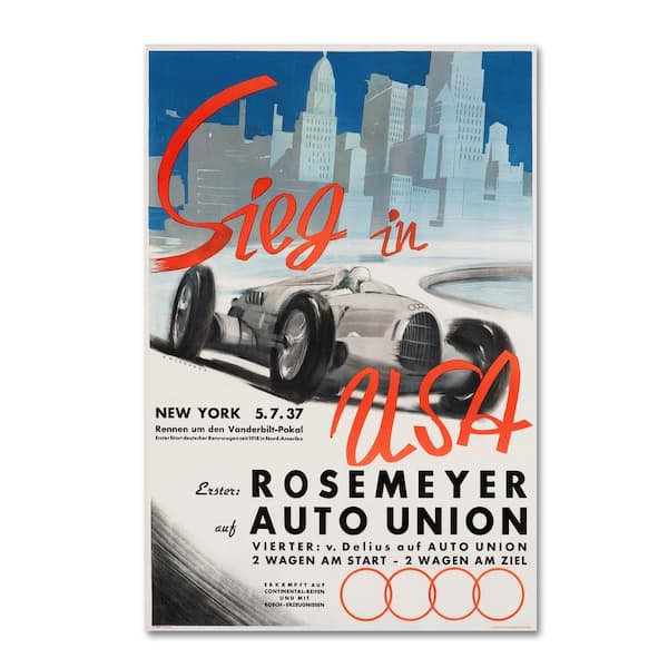 Trademark Fine Art 12 in. x 19 in. Audi by Lantern Press Hidden Frame Travel Wall Art