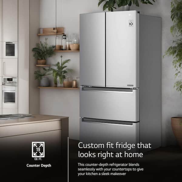 LG 18.3 Cu. Ft. 4-Door French Door Counter-Depth Smart Refrigerator with  Slim SpacePlus Ice System Stainless Steel LRMXC1803S - Best Buy