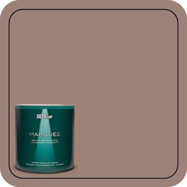 BEHR MARQUEE 1 qt. #N150-4 Modern Mocha One-Coat Hide Semi-Gloss Enamel Interior Paint & Primer