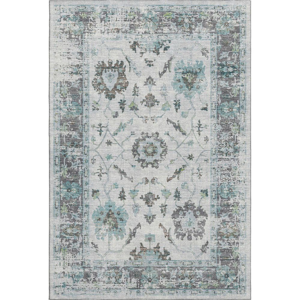 Mayfield Premium Machine Washable Abstract AMF1976 Teal 3 ft. x 4 ft. Area Rug price history on PriceWatchPro
