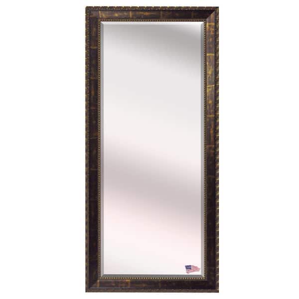 Unbranded Oversized Cracked Bronze Wood Beveled Glass Modern Mirror (71 in. H X 30.5 in. W)