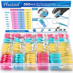 560-Pieces Marine Grade Multipurpose Waterproof Heat Shrink Electrical Wire Connectors Kit