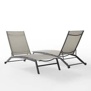 Weaver Light Gray 2-Piece Sling Outdoor Chaise Lounge