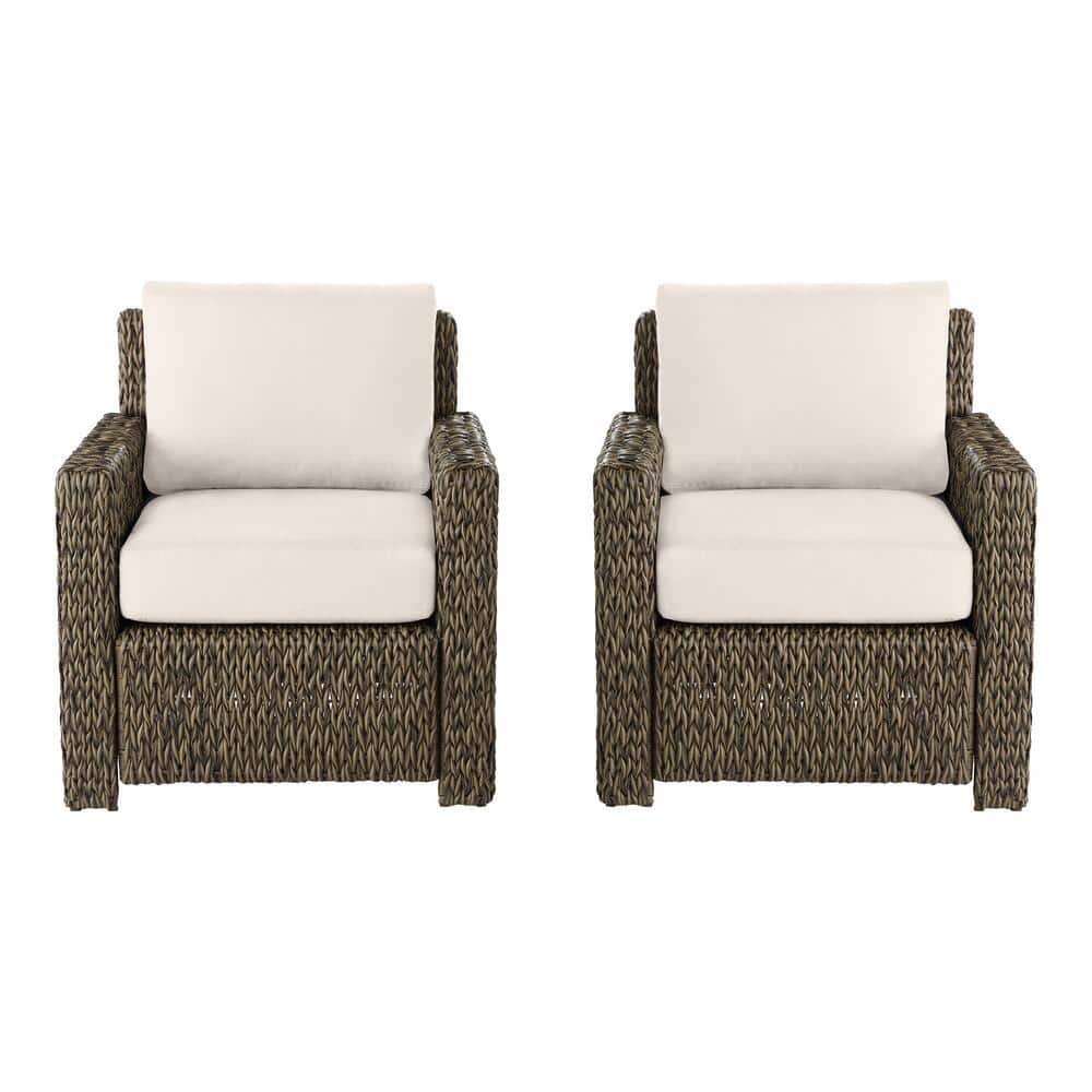 Hampton Bay Laguna Point Brown Wicker Outdoor Patio Lounge Chair with