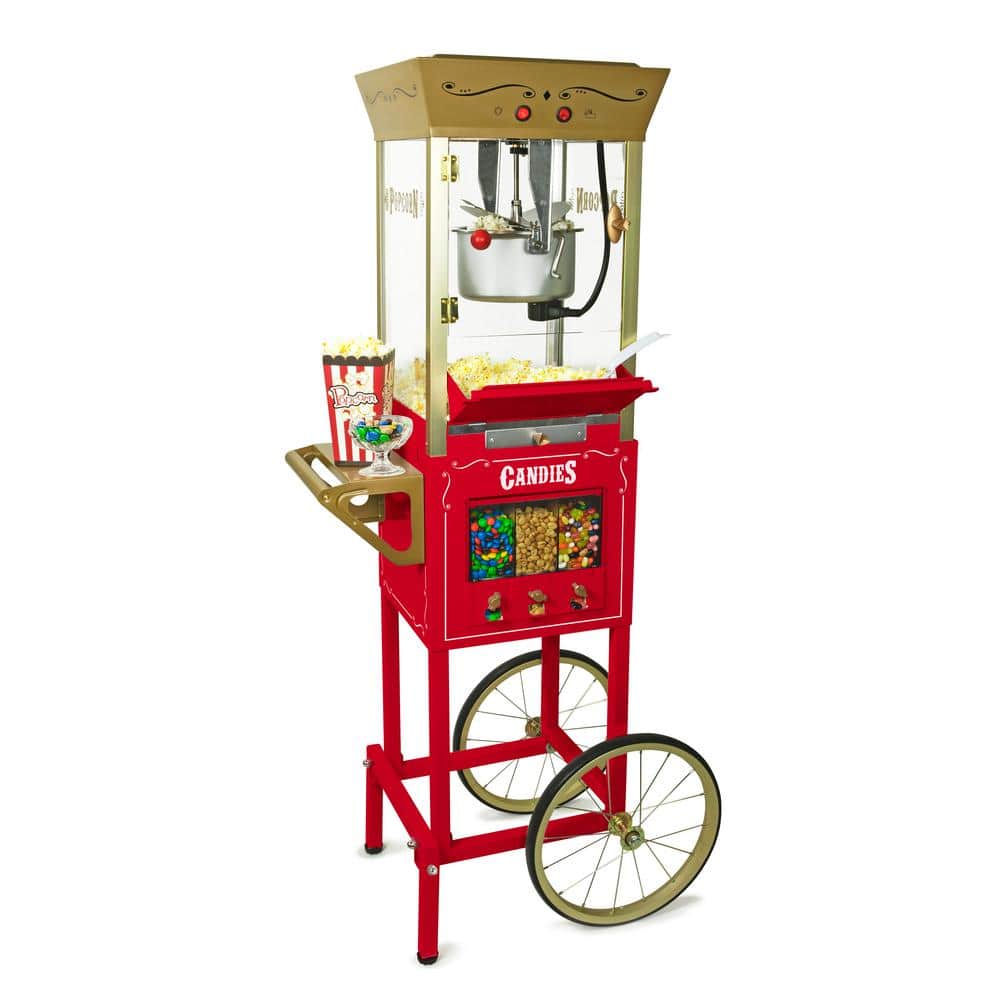 Nostalgia Popcorn Maker, 12 Cups Hot Air Popcorn Machine with Measuring  Cap, Oil Free, Vintage Movie Theater Style, Red