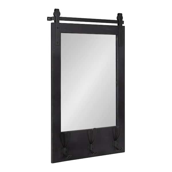Kate and Laurel Cates 31 in. x 20 in. Classic Rectangle Framed Black Wall Accent Mirror