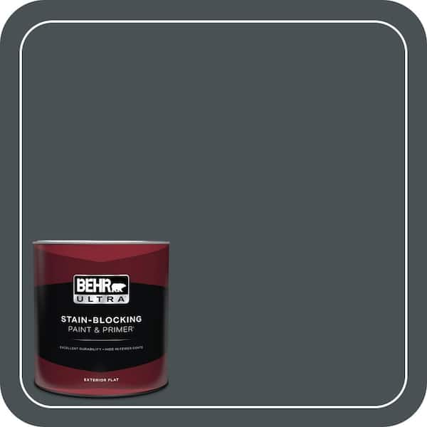 BEHR ULTRA 1 qt. #720F-7 Dark as Night Flat Exterior Paint & Primer