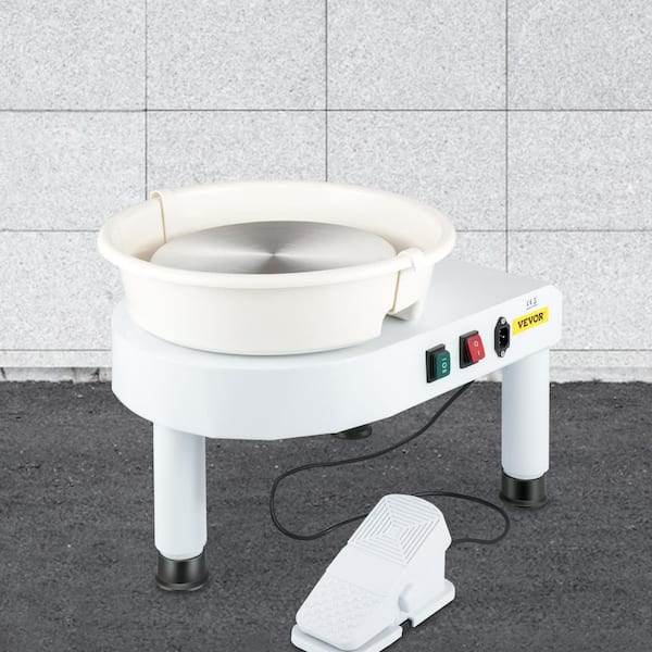 VEVOR 14 in. White Pottery Wheel 450-Watt Electric Ceramic Work Clay  Forming Machine for Adult with Foot Pedal and ABS Basin TYLPJ14YCTYLPJ001V1  - The Home Depot