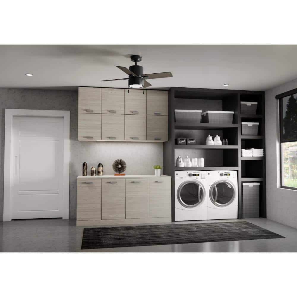 Hunter Beck 42" Matte Black Ceiling Fan with Greyed Walnut Blades and LED Light