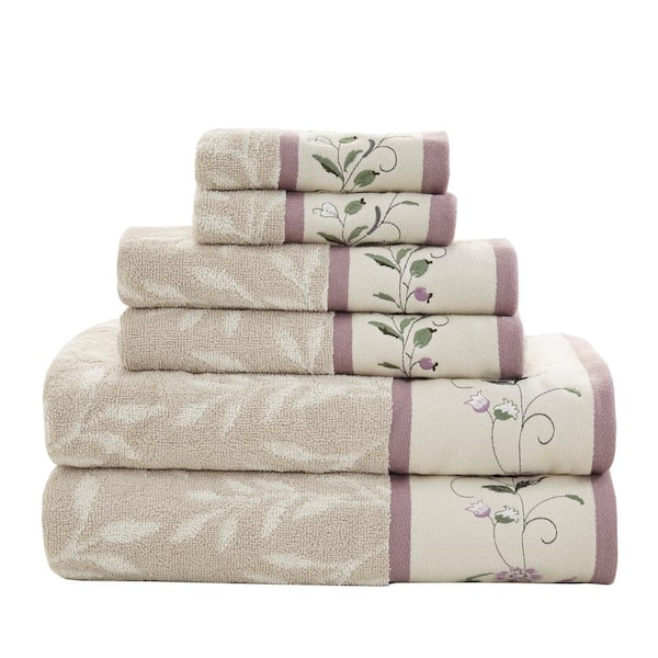 Great Bay Home 100% Cotton Jacquard Bathroom Towels. Absorbent