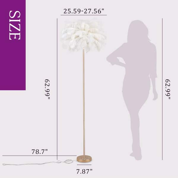 Chloe feather white store floor lamp