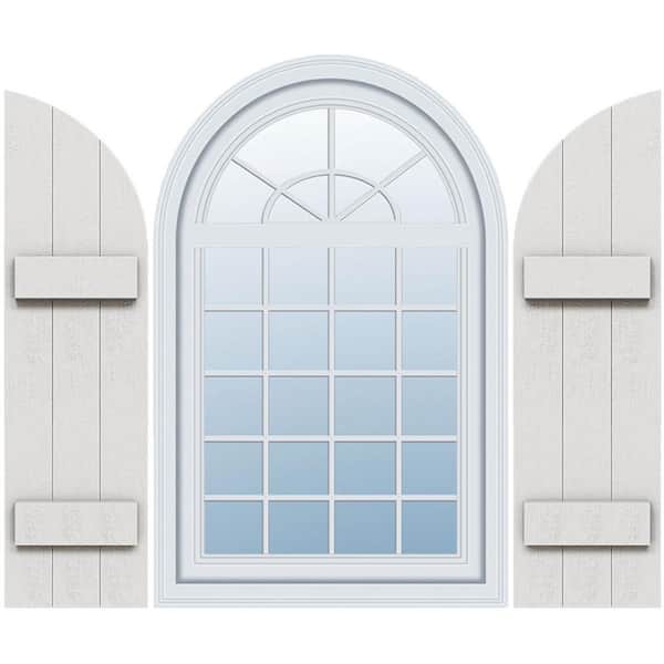 Ekena Millwork Timberthane 16.125 in. W x 36 in. H Joined Three Board Straight Top Polyurethane Board and Batten Shutters