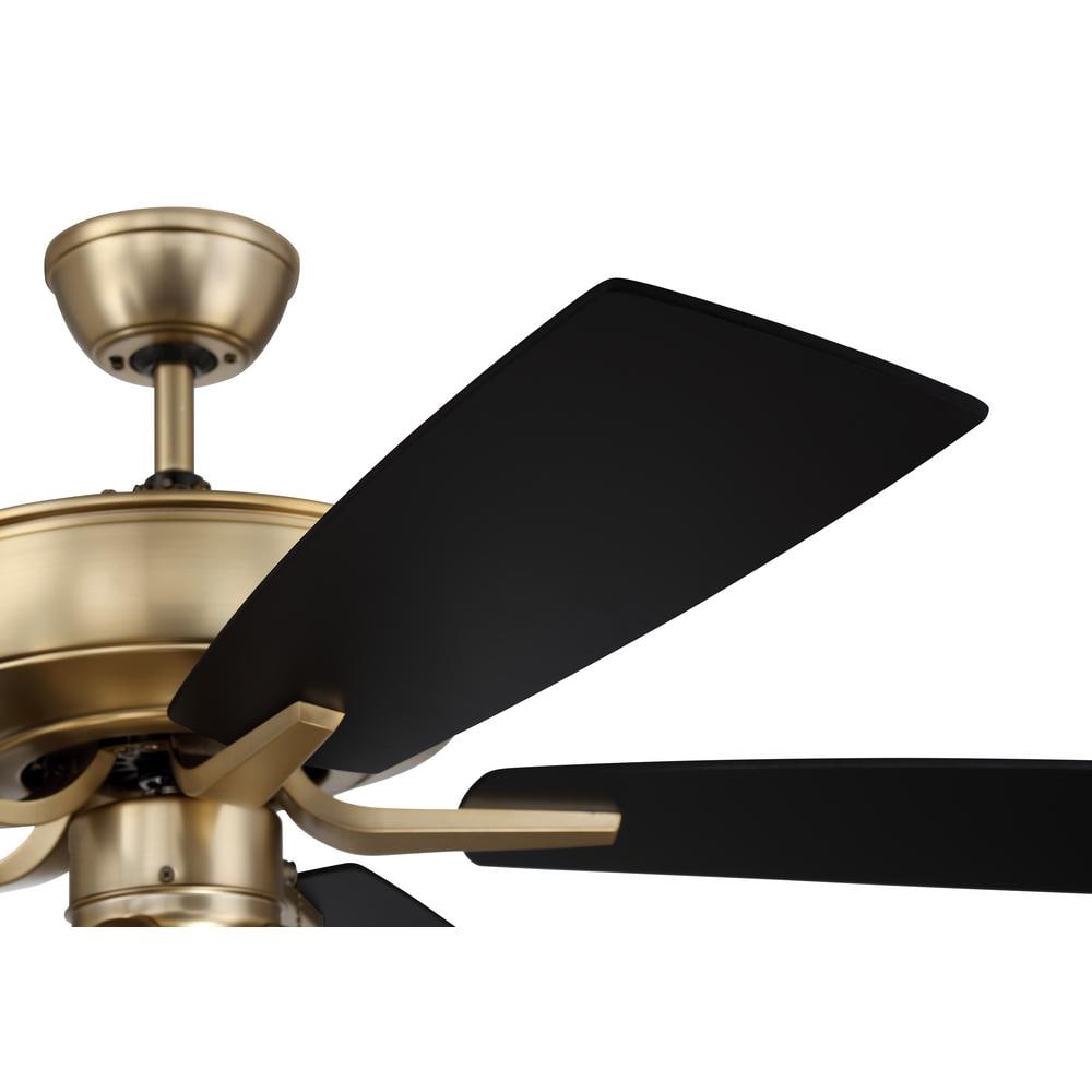 Satin Brass 52'' Ceiling Fan with Reversible Black Walnut Blades